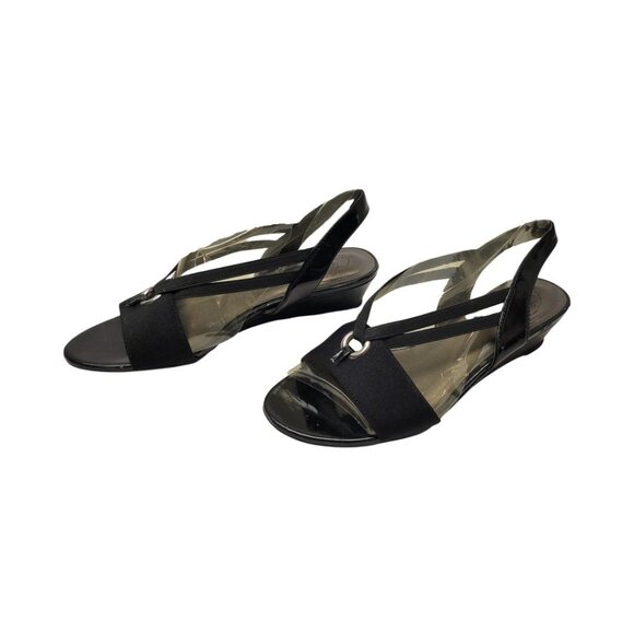 LIFE STRIDE Womans SIMPLY COMFORT Shoes BLACK Low Heel Dress Sandals size 7.5 - Picture 4 of 7